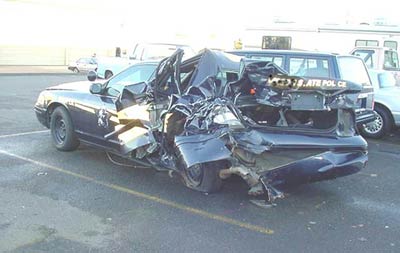 Wrecked Police Car